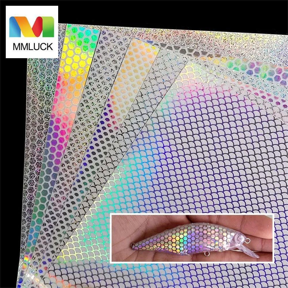 MMLUCK Miếng Dán Màu Bạc Laser Chống Thấm Nước Dùng Trang Trí Mồi Câu Cá