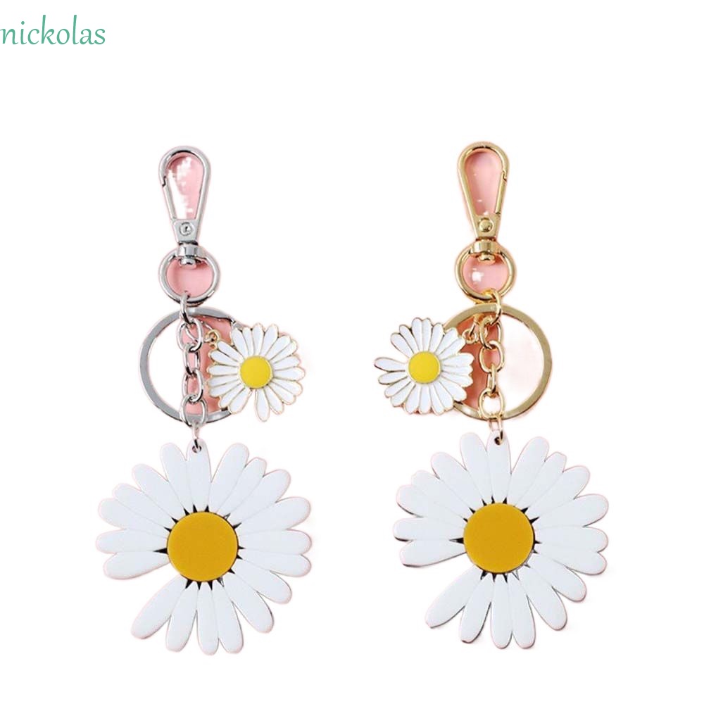 NICKOLAS Móc Khóa Hình Hoa Cúc Hoạt Hình Tráng Men Xinh Xắn