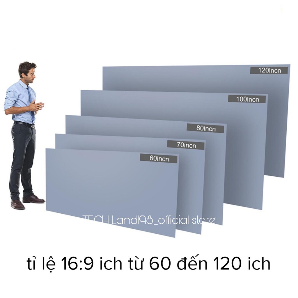 Màn chiếu phản quang dán tường 60-136ich - Tương phản cao - Dùng chiếu ngoài trời