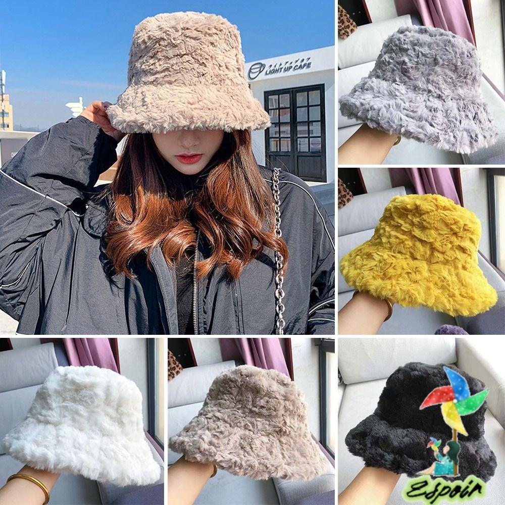 ESPO Mũ Bucket Chất Liệu Mềm Mại Giữ Ấm Thời Trang Trẻ Trung Cho Nữ