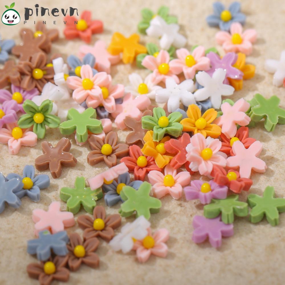 PINEVN Bộ 5 Bông Hoa Nhỏ Bằng Nhựa Dùng Làm Đồ Thủ Công DIY