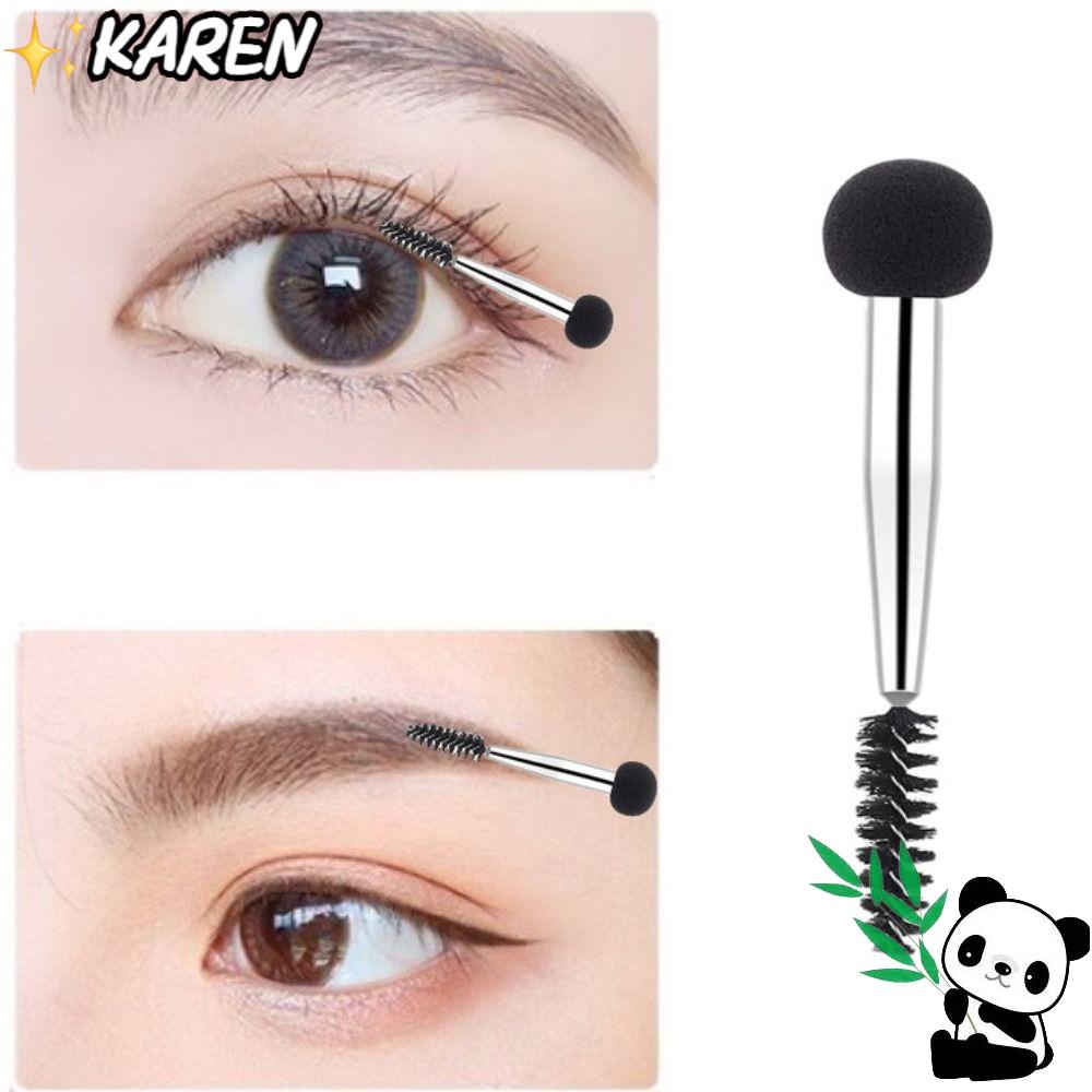 KAREN Bộ 10 Cọ Trang Điểm Hai Đầu Mút Xốp Trang Điểm Lông Mày Cho Người Mới Bắt Đầu
