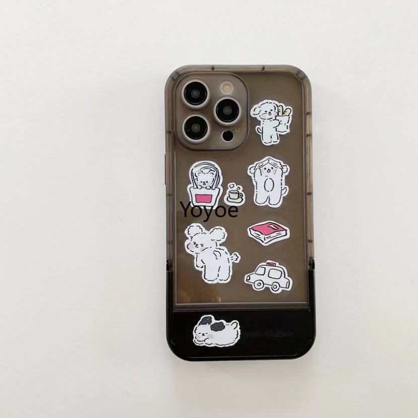 Ốp Điện Thoại Silicon Mềm Chống Sốc Có Giá Đỡ Tàng Hình Hai Màu Cho iPhone 14 Pro Max 13 12 11 XR XS X SE 7 8 Plus