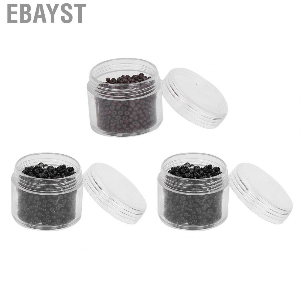 Ebayst Hair Extension Ring  3000pcs 3.0mm Silicone Micro Links Rings Small Comfortable Lined Beads Extensions Tool for Making All Kinds of Wigs and