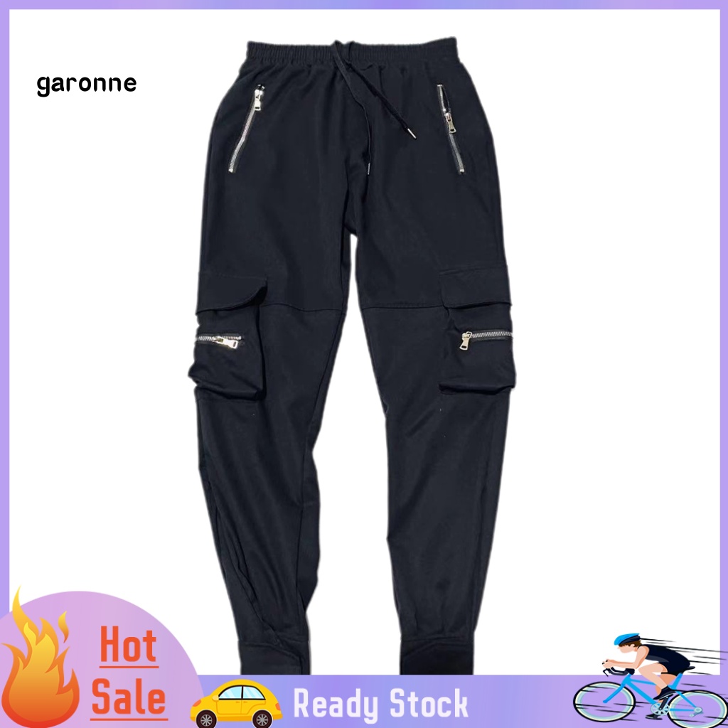 Quần Dài Lưng Thun Dây Rút Có Túi Và Khóa Kéo Dành Cho Nam Tập Thể Thao Leo Núi