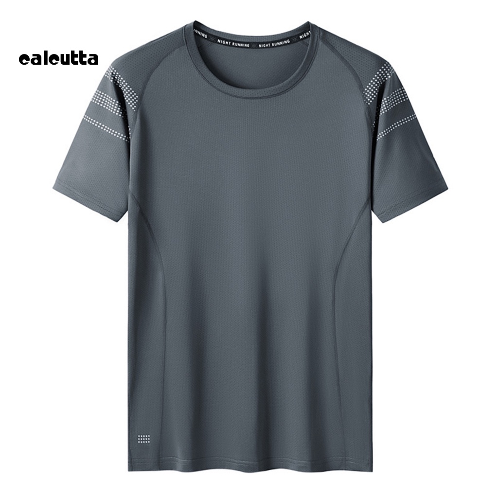 Áo Thun Tay Ngắn Cổ Tròn Màu Trơn Thoáng Khí Thời Trang Mùa Hè Cho Nam