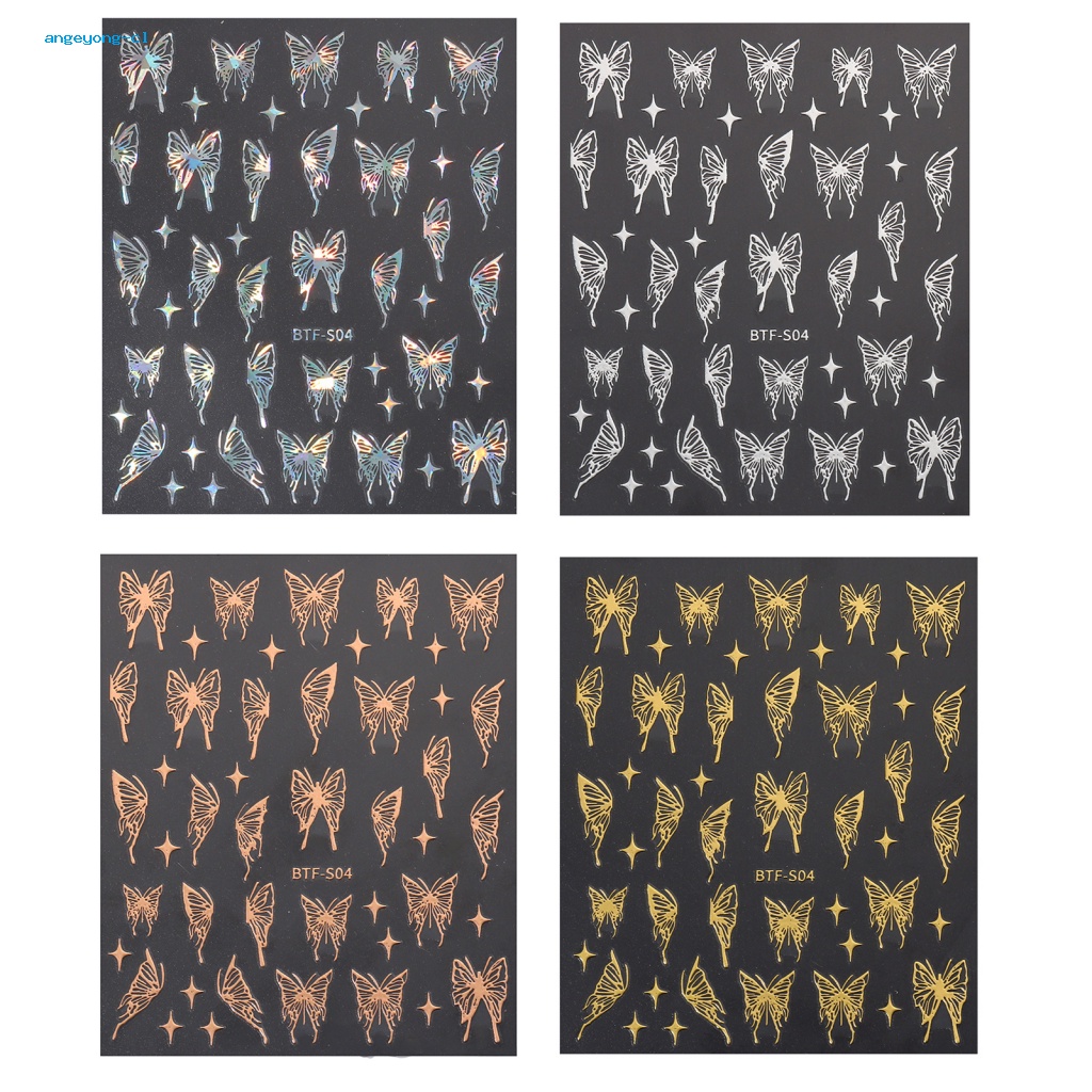 Set 2 Tờ Nhãn Dán Móng Tay Tạo Hiệu Ứng Lấp Lánh Siêu Mỏng Diy