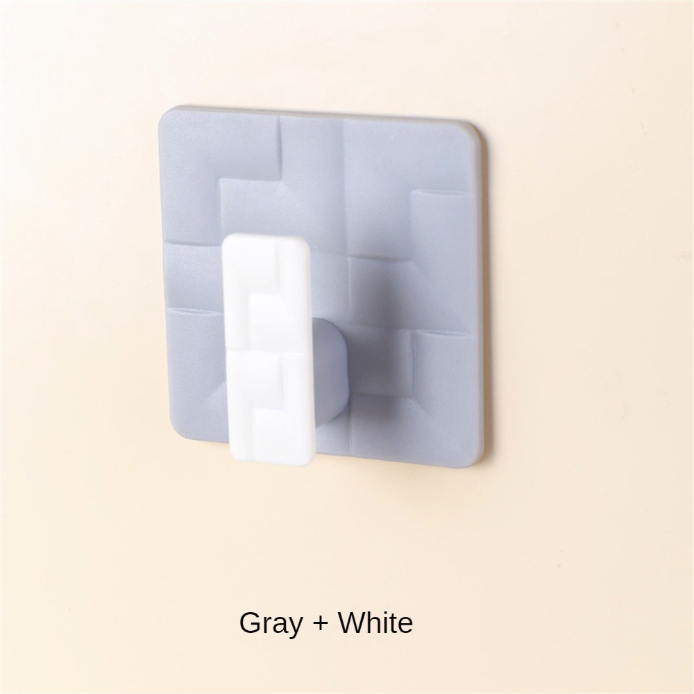 Móc 2 Cái Vuông Màu Sắc Tương Phản Móc Treo Tường Không Dấu Vết Móc Dán Sáng Tạo Cửa Nhà Bếp Móc Lưu Trữ Phía Sau Phòng Tắm Không Cần Đinh VN