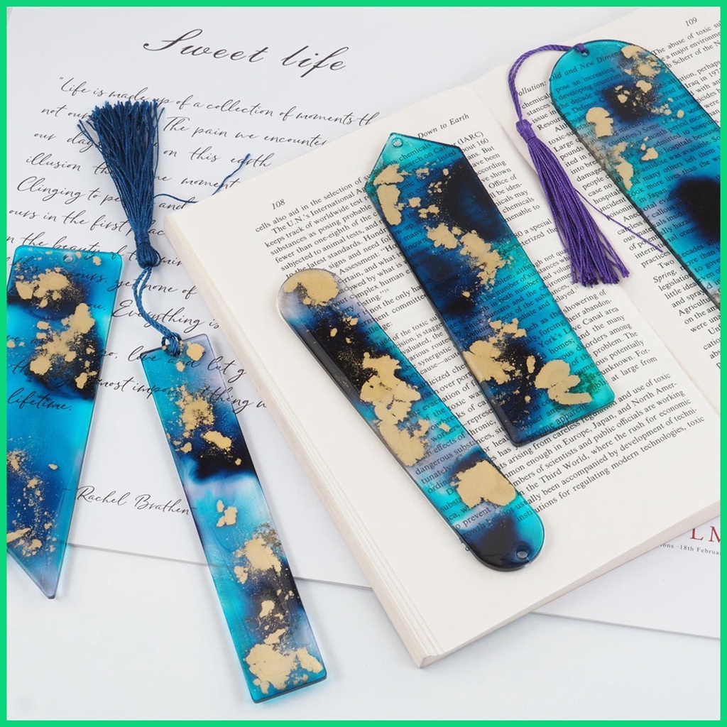 Khuôn Silicone Làm Thẻ Đánh Dấu Trang Sách DIY Kèm Tua Rua Gọn Nhẹ Tiết Kiệm Không Gian