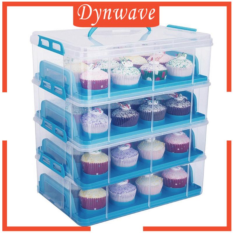 Giá Đỡ Bánh Cupcake Có Tay Cầm Và Nắp Đậy