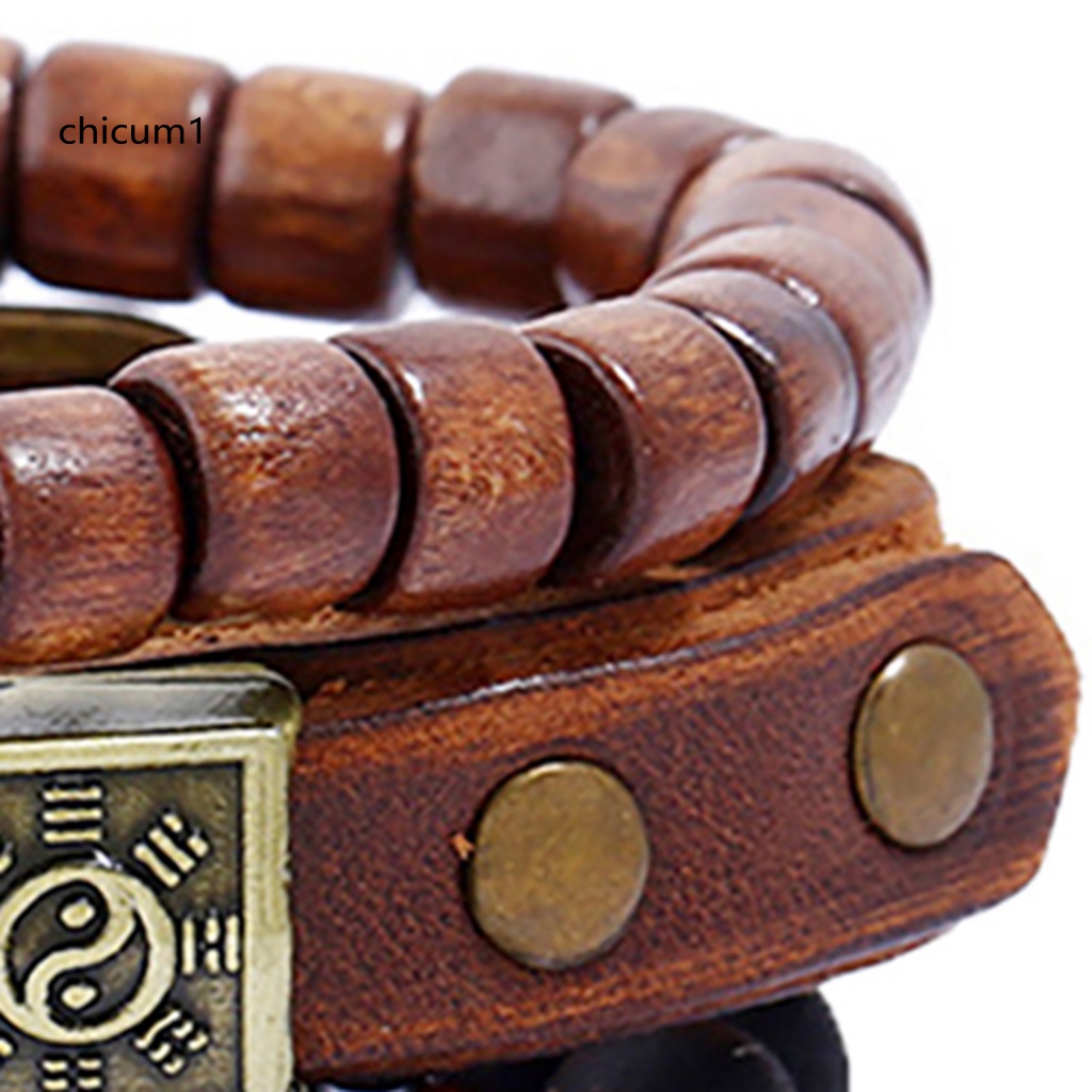 Set 4 Vòng Tay Da Nhiều Lớp Xỏ Hạt Đơn Giản Dễ Sử Dụng