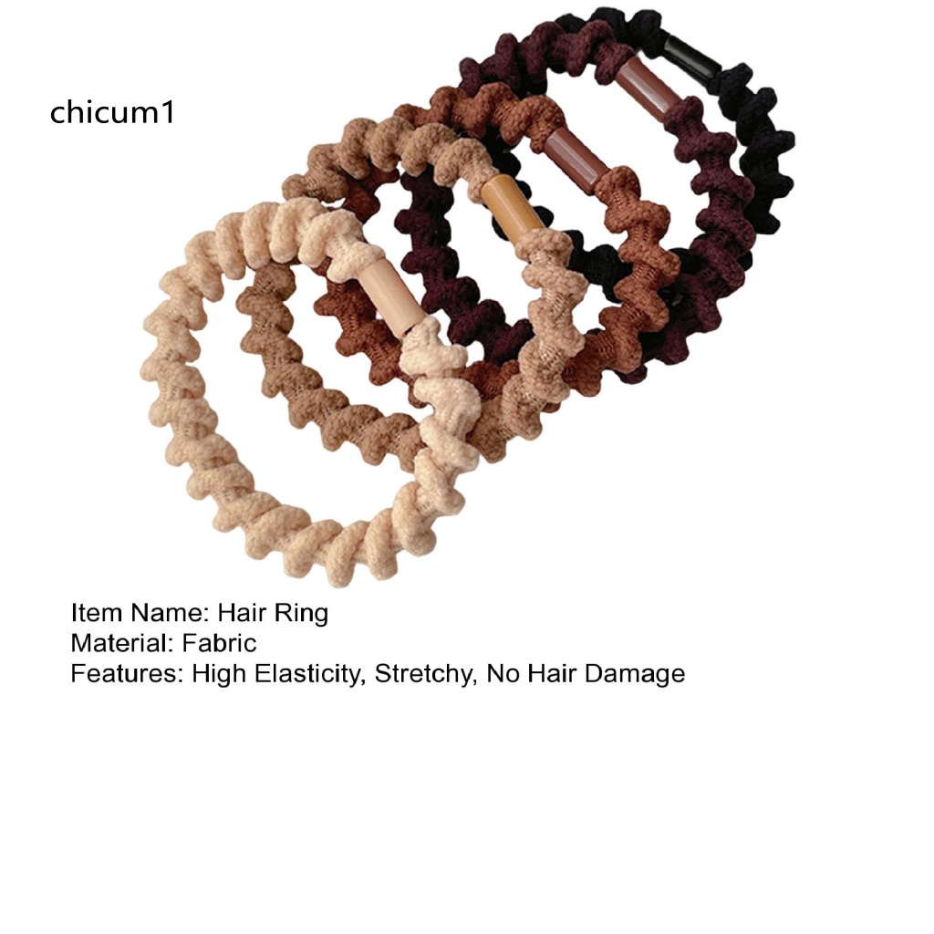 Set 4 / 5 Dây Cột Tóc Co Giãn Nhiều Màu Sắc Thời Trang Dành Cho Nữ