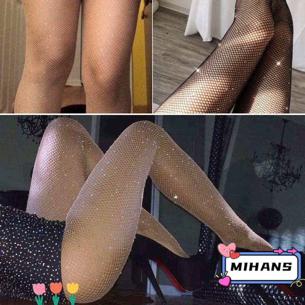 MIH Quần Tất Lưới Hở Đáy Đính Kim Tuyến Lấp Lánh Thời Trang