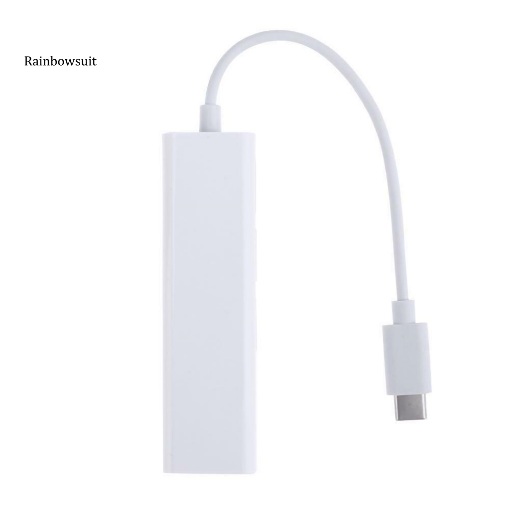 Bộ Chia Cổng USB Type-C Sang USB 20 / RJ45 Ethernet Thẻ Mạng Tốc Độ Cao Cho Máy Tính