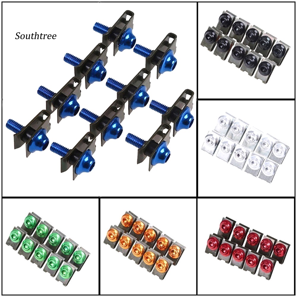 Bộ 10 Ốc Vít M5 Bằng Hợp Kim Nhôm Cho Xe Mô Tô