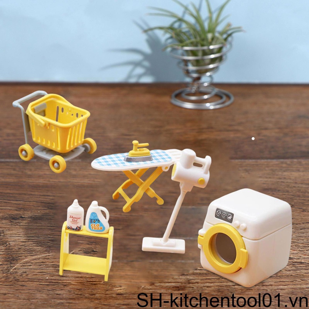 Bộ Phụ Kiện Phòng Giặt Ủi Trang Trí Nhà Búp Bê