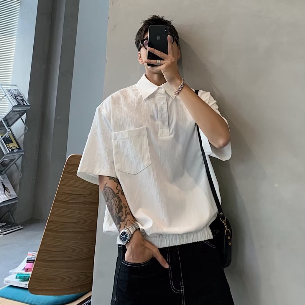 Áo Sơ Mi Ngắn Tay Dáng Rộng Thời Trang Mùa Hè Dành Cho Nam