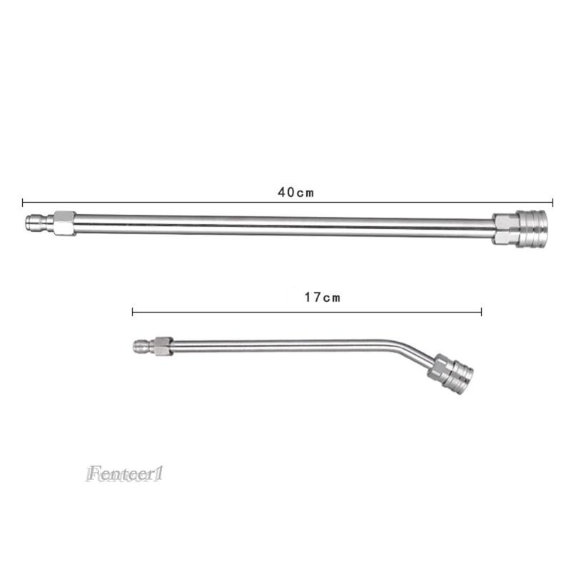 Set 2 Thanh Nối Thẳng / Cong Bằng Thép Không Gỉ Siêu Bền Tiện Dụng Cho Máy Rửa Xe Hơi / Tường