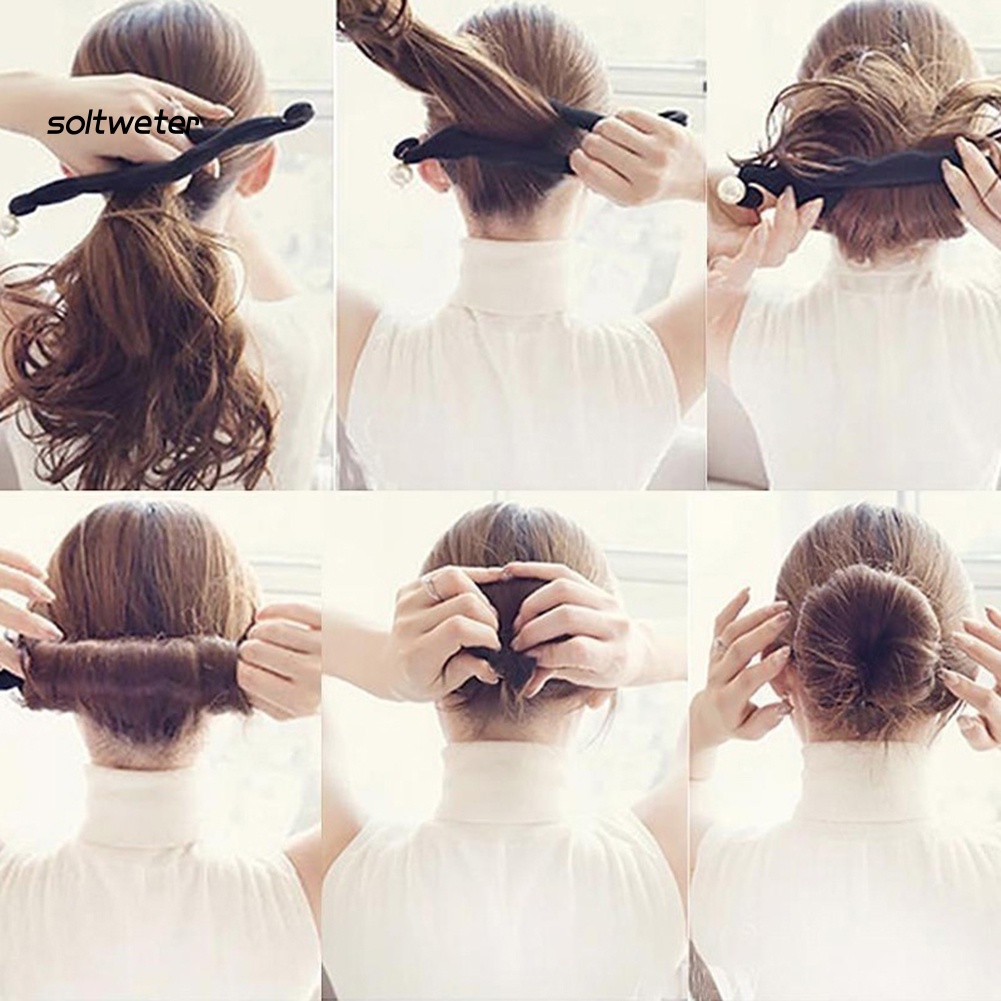 Bộ 4 Dụng Cụ Tạo Kiểu Tóc Hình Bánh Donut Bằng Xốp Tiện Dụng Cho Nữ