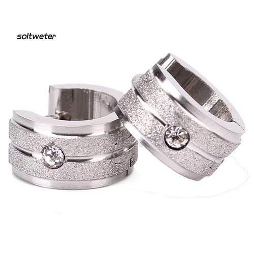 1 Đôi Bông Tai Thép Titan Đính Đá Cá Tính Cho Nam Nữ