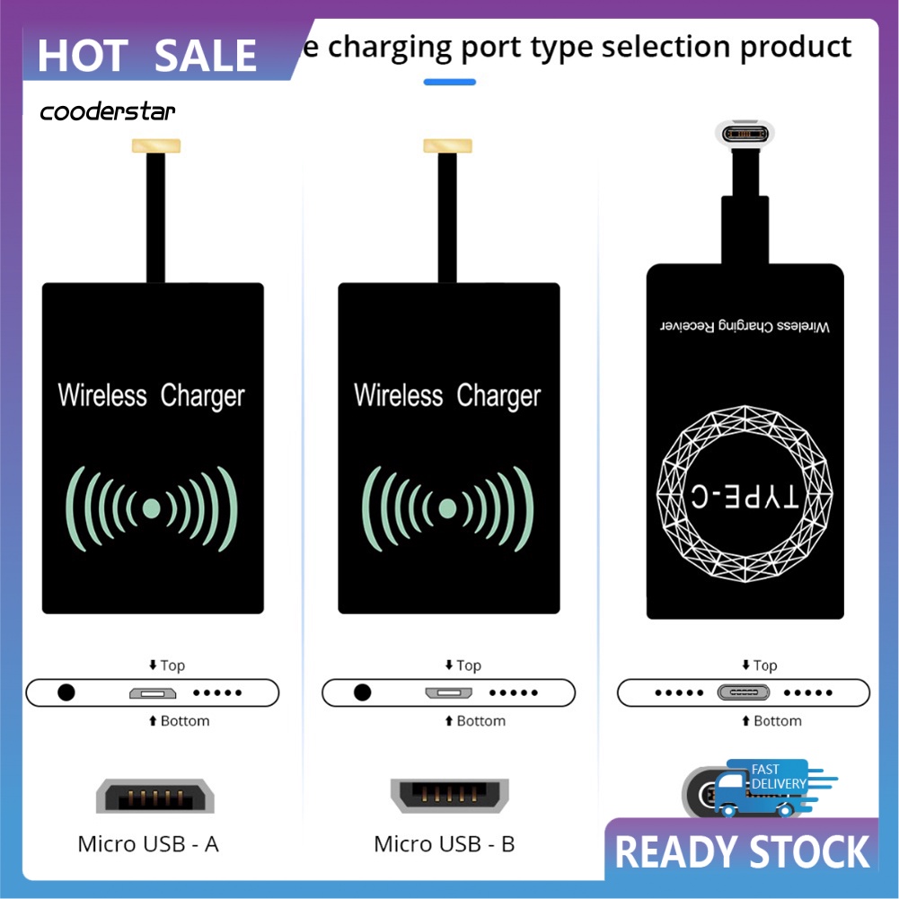 Bộ Nhận Sạc Không Dây USB Loại C Qi Cho iPhone Android