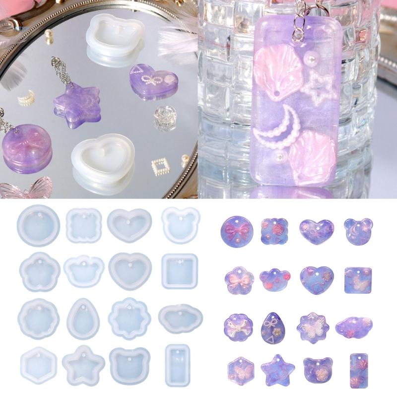 Khuôn Silicone Hình Lục Giác / Ngôi Sao / Trái Tim Làm Trang Sức Thủ Công