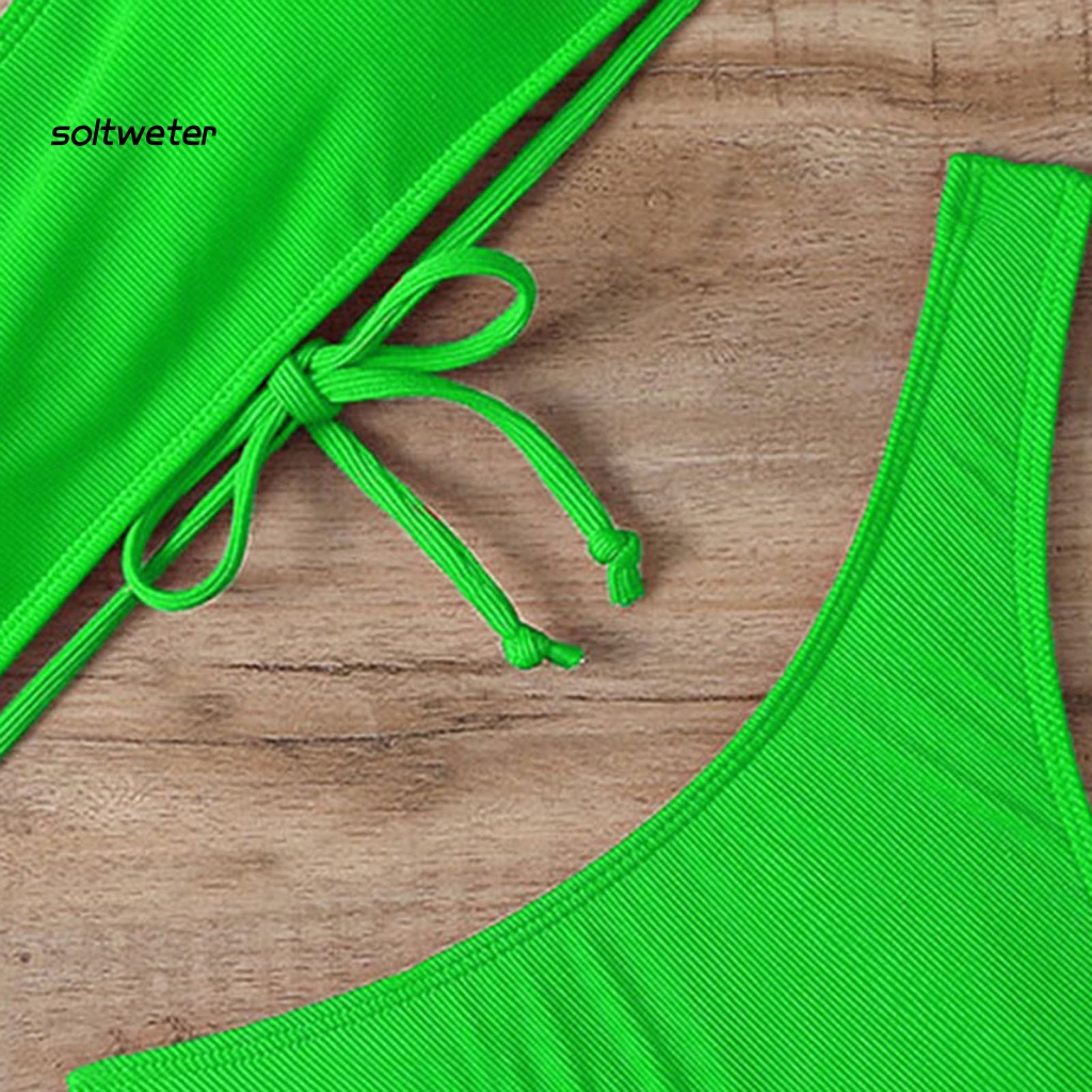 Bộ Bikini 2 Mảnh Màu Sắc Thời Trang Gợi Cảm Cho Nữ