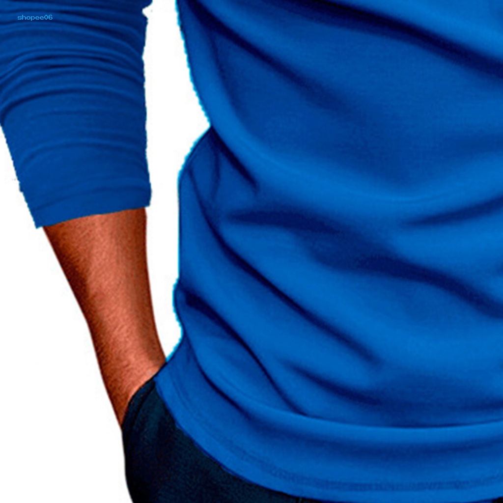 Áo Sơ Mi Tay Dài Cổ Bẻ Dáng Ôm Có Khóa Kéo Màu Sắc Thời Trang Công Sở Cho Nam