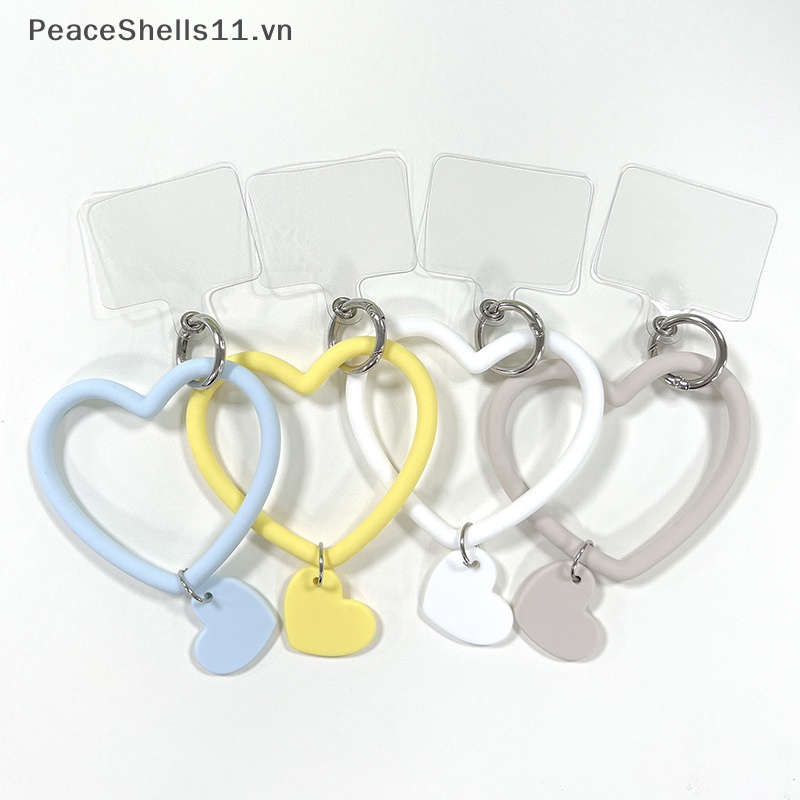 Ốp Điện Thoại Silicone Hình Trái Tim Có Vòng Đeo Tay Chống Thất Lạc
