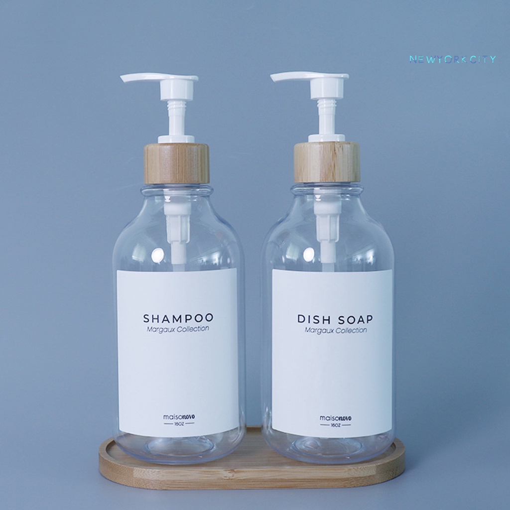 Bình Nhựa Trong Suốt 500ml Đựng Dầu Gội Dạng Nhấn Tiện Dụng