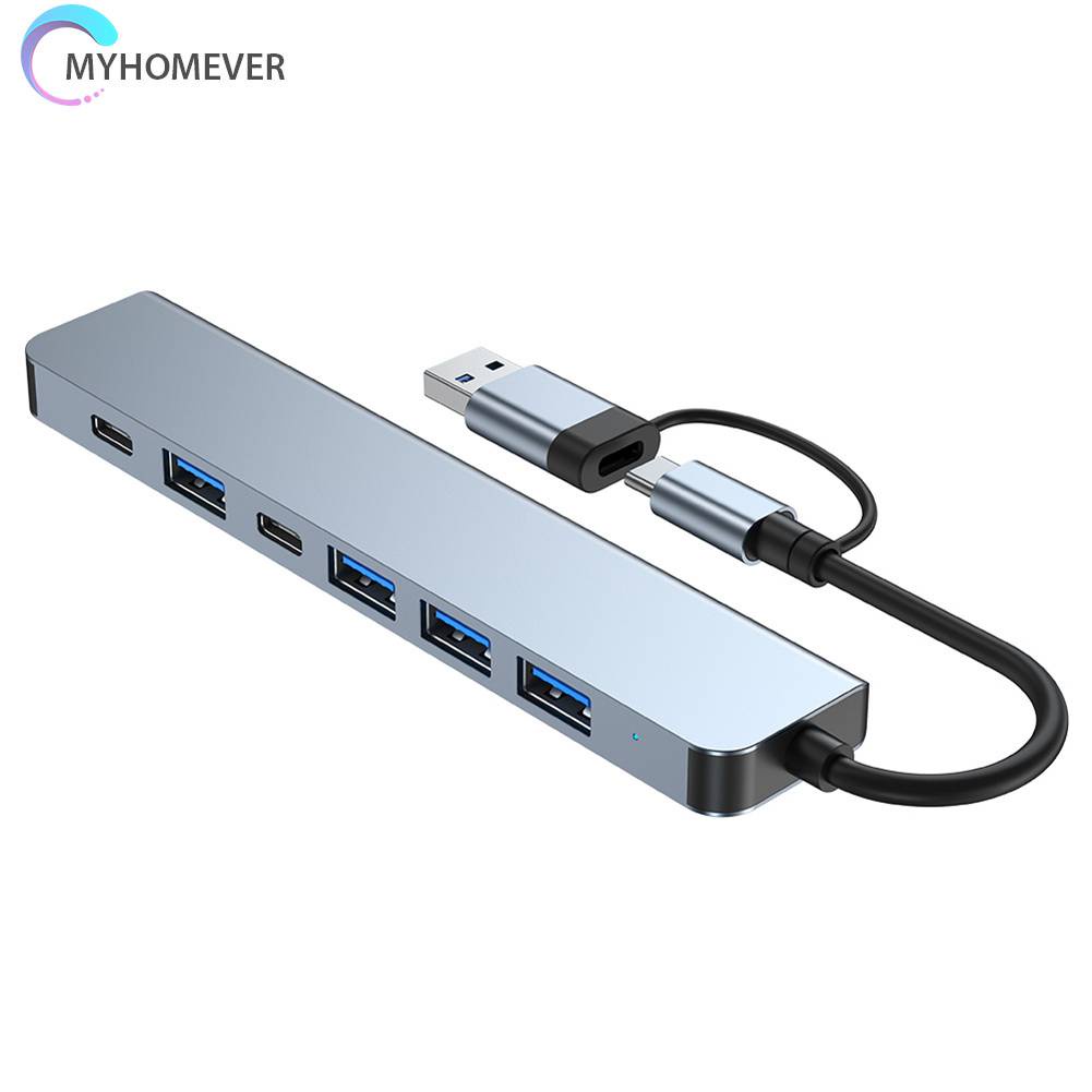 Bộ Chia 7 Trong 1 USB Sang USB3.0 2.0 5W Type C
