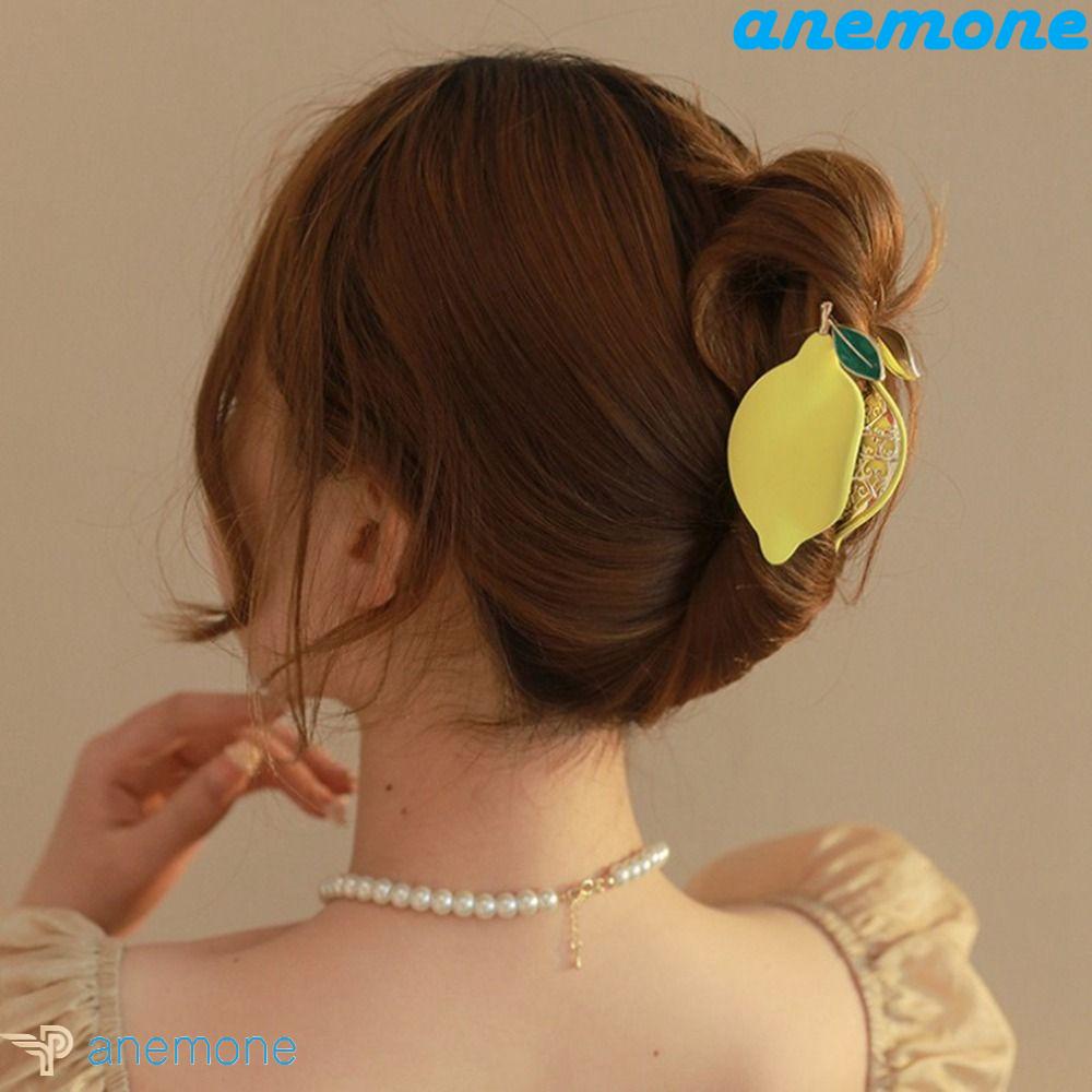 ANEMONE Kẹp Tóc Kim Loại Hình Trái Cây Đơn Giản Sáng Tạo Cho Nữ