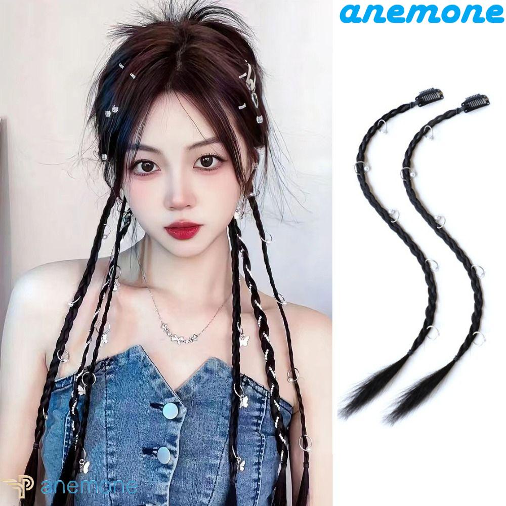 ANEMONE Bím Tóc Giả Y2K Bằng Sợi Tổng Hợp Phong Cách Hàn Quốc Ngọt Ngào Cho Nữ