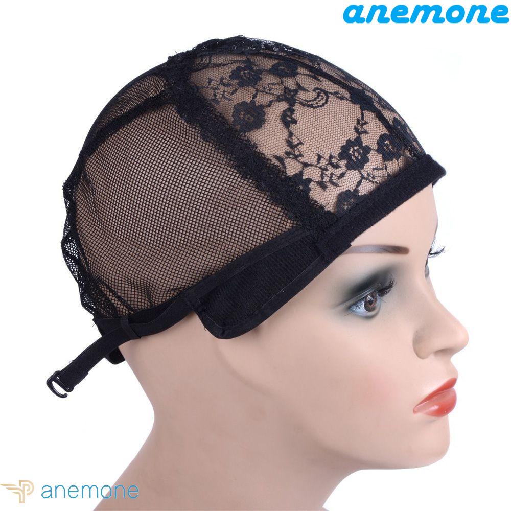 ANEMONE Mũ Lưới Đội Tóc Giả Màu Đen Có Thể Điều Chỉnh