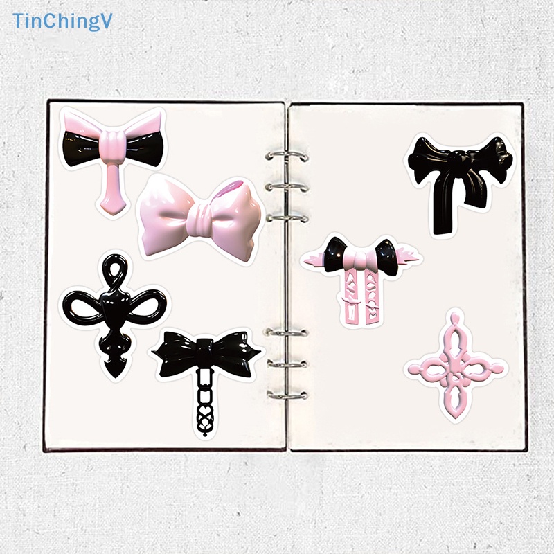 Bộ 50 Miếng Dán Trang Trí Xe Hơi / Laptop / Vali / Điện Thoại / Sổ Tay DIY Hình Graffiti 3D Màu Hồng Đen