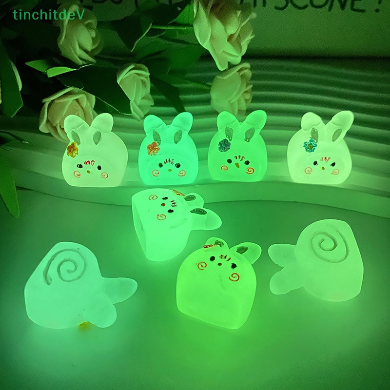 [TinchitdeV] Set 2 Đồ trang trí Chú Thỏ Mini Màu Dạ Quang Trang Trí Tiểu Cảnh / Nhà Búp Bê