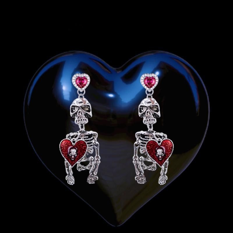 Bông Tai Hình Đầu Lâu lotia Phong Cách Gothic Punk