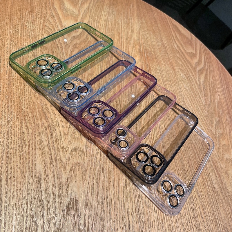 Ốp Điện Thoại Silicon Mềm Trong Suốt Chống Sốc Bảo Vệ Ống Kính Máy Ảnh Cho iPhone 14 13 12 11 Pro Max 14 Plus