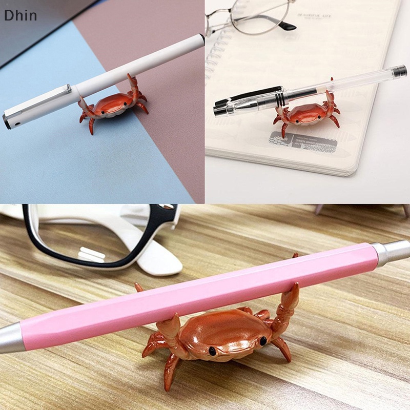 [Dhin] Creative Cute Crab Pen Holder Weightlifg Crabs Penholder Storage Rack COD