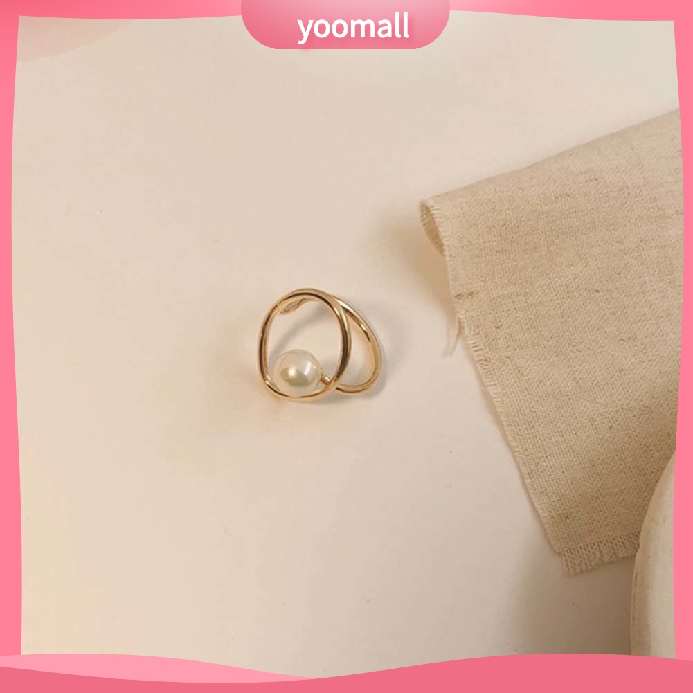 Nhẫn Đính Ngọc Trai Nhân Tạo Thời Trang Dành Cho Nữ