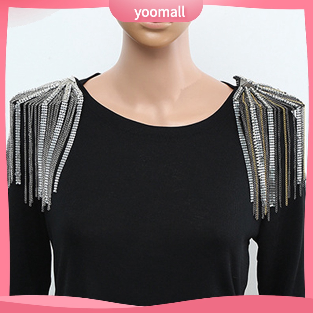 Ghim Cài Áo Kim Loại Đính Đá Phối Tua Rua Dài Thanh Lịch Cho Nam Nữ