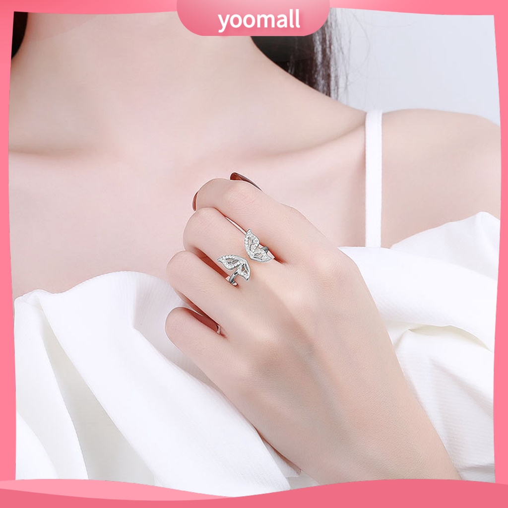 Nhẫn Hở Hình Bướm Đính Đá Lấp Lánh Có Thể Điều Chỉnh Kích Thước