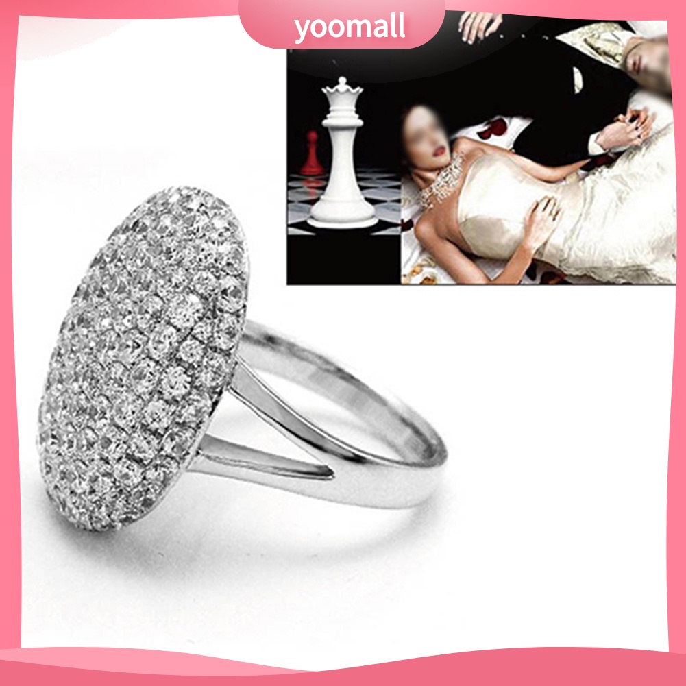 Nhẫn Đính Hôn Đính Đá Hình Oval Kích Thước 6-10 Sang Trọng Dành Cho Nữ