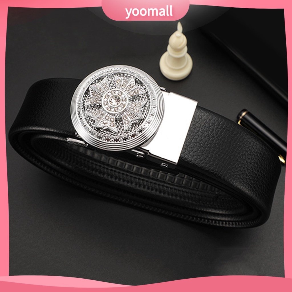 Thắt Lưng Giả Da Với Khóa Tự Động Có Thể Điều Chỉnh Thời Trang Công Sở Cho Nam