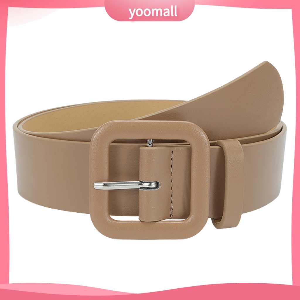 Thắt Lưng Giả Da Bản Rộng Dày Dặn Màu Trơn Chống Vỡ Có Thể Điều Chỉnh Trang Trí Quần Áo Cho Nữ