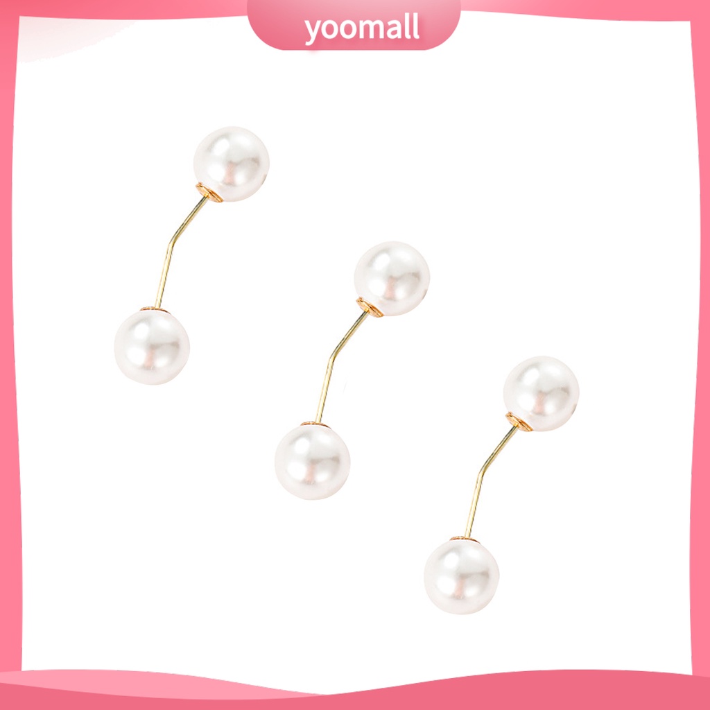 Set 3 Ghim Cài Áo Đính Ngọc Trai Nhân Tạo Thời Trang