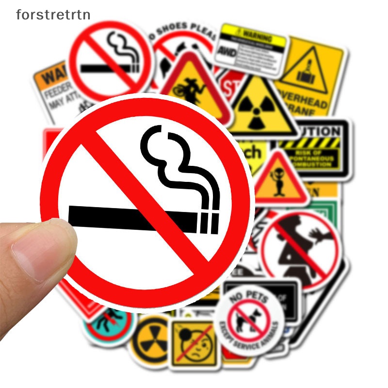 Bộ 50 Miếng Dán Cảnh Báo Họa Tiết Hoạt Hình Dùng Trang Trí Ván Trượt / Xe Hơi / Xe Máy