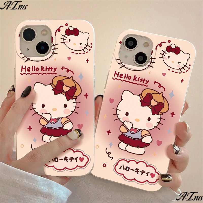 Ốp Điện Thoại Dẻo Họa Tiết Hoạt Hình Mèo Hello Kitty Dễ Thương Chống Sốc Cho Iphone7Iphone12 13 max 14pro8plus 11