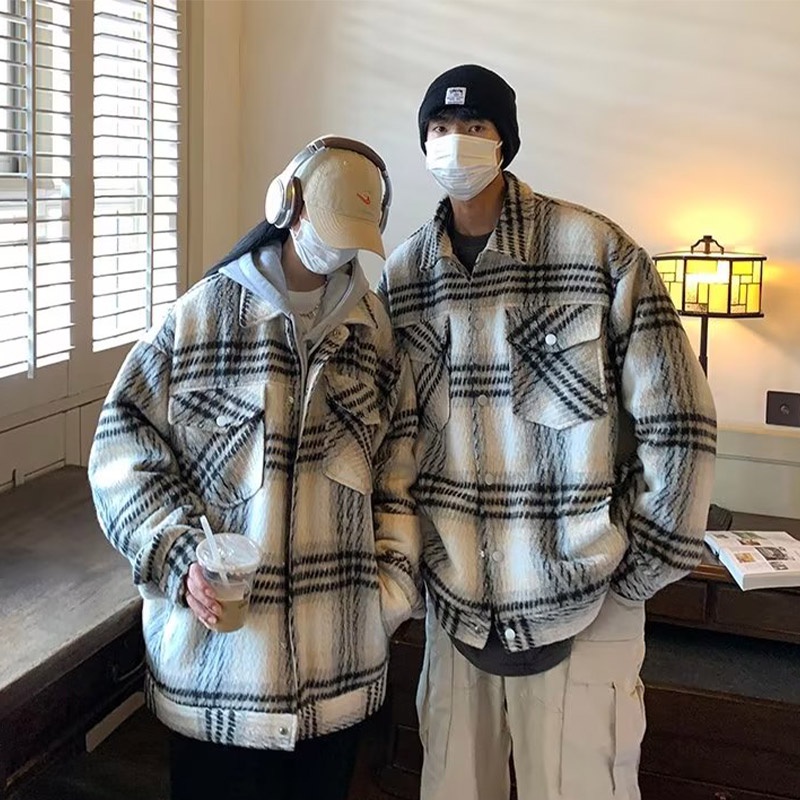 Áo Khoác Nhung Lông Cừu Tay Dài Phong Cách Nhật Bản Thời Trang 2023 Cho Nam