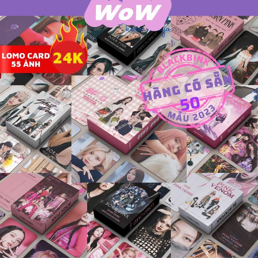 Lomo Card Blackpink BuKa card bo góc Blackpink album mới nhất Kpop Lisa, Jennie, Jisoo, Rosé hộp 55 card ảnh